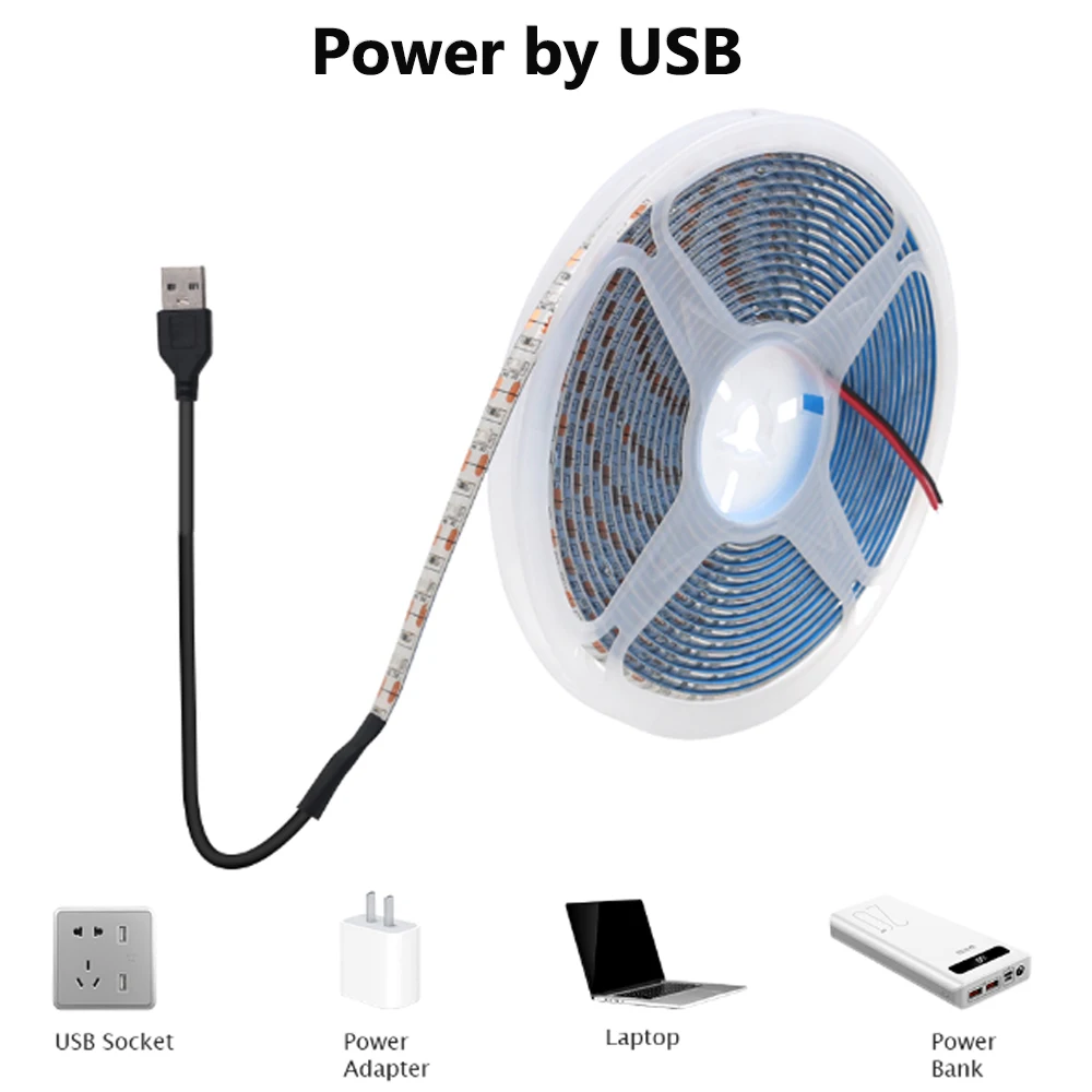 5V Usb Led Strip Lichtband Voor Tv Backlight Living Gaming Muur Kamer Slaapkamer Decor Verlichting Kerst Decoratie Verlichtingslamp