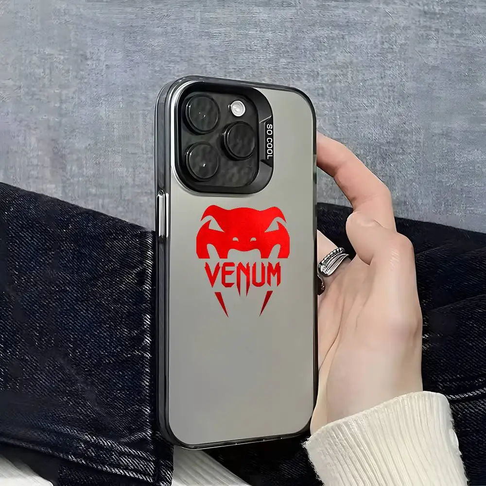 Capa de telefone luxuosa V-venumS para iPhone 16 15 14 13 12 11 Pro Max Plus – Capa traseira de TPU macio gradiente colorido