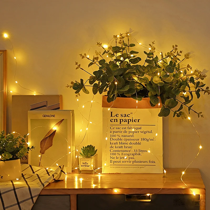USB Led Fairy Lights Copper Wire String 20M 200LED Holiday Outdoor Lamp Garland for Christmas Tree Wedding Party Decoration
