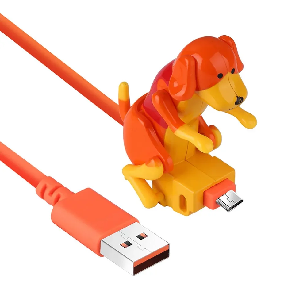 MVQF Funny Humping Dog Fast Charger Cable Data Cable for IPhone Mobile Phone Charging Line Prank Gifts Decompression Toys
