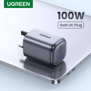 UGREEN 영국 플러그 GaN 100W 65W 빠른 충전기 Macbook 태블릿에 대 한 빠른 충전 아이폰 Xiaomi USB Type C PD 충전 아이폰 13