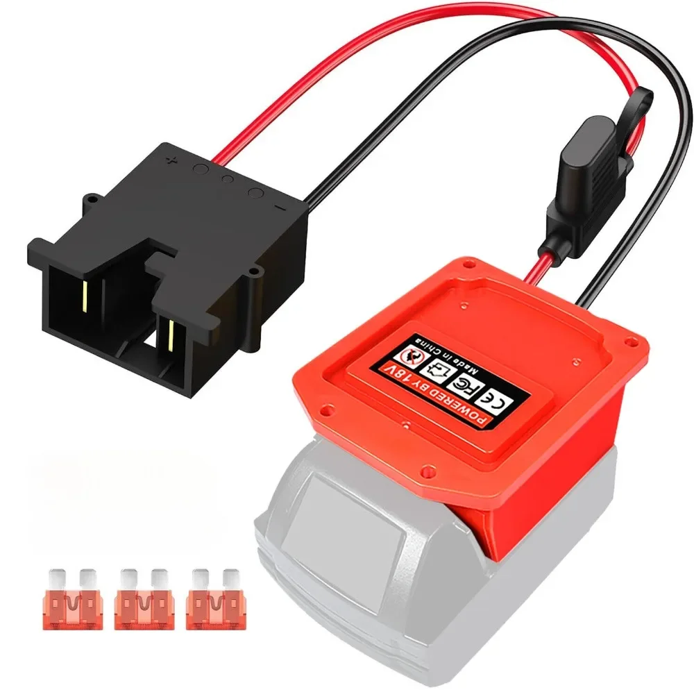 18V Battery Adapter for Milwaukee Power Wheel Adapter with Wire Harness Connector 12 AWG Wire Compatible with Fisher-Price 12V