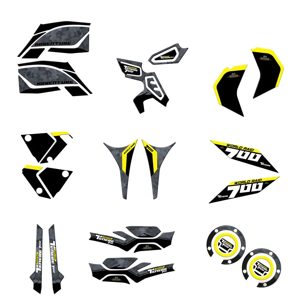 Motorcycle Sticker Waterproof Motorcycle Tank Pad Sticker New Motorcycle Shell Sticker Kit for Yamaha Tenere 700