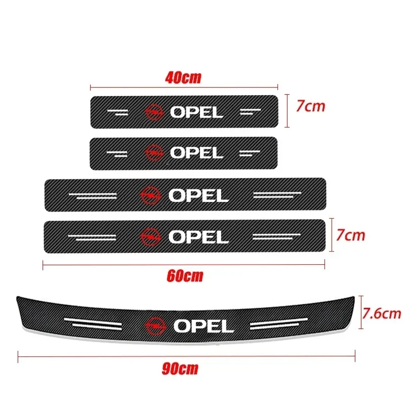 Carbon fiber anti-scratch stickers for car thresholds For Opel Astra j Insignia Astra g Corsa Zafira b Mokka Vivaro Meriva