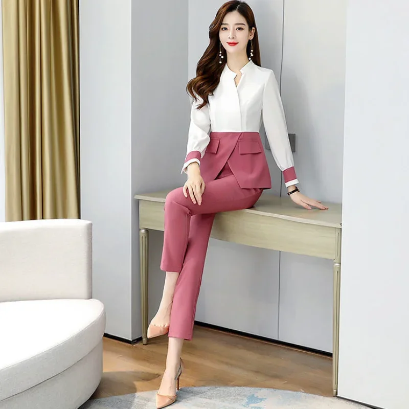 Women\'s Matching Sets Formal Kit Pant 2 Piece Outfits 2024 Set of Two Fashion Pieces for Women Summer Blazer Suit Pants Office