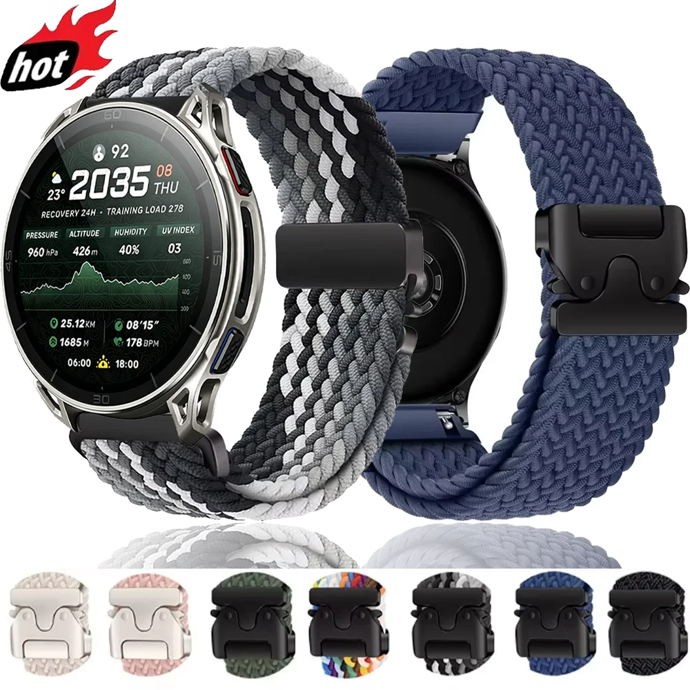 20mm 22mm Nylon Parachute Buckle Strap for Amazfit Bip Max 6 5/Balance 2 3 Comfortable Bracelet for Amazfit Cheetah 2 Pro/Ultra