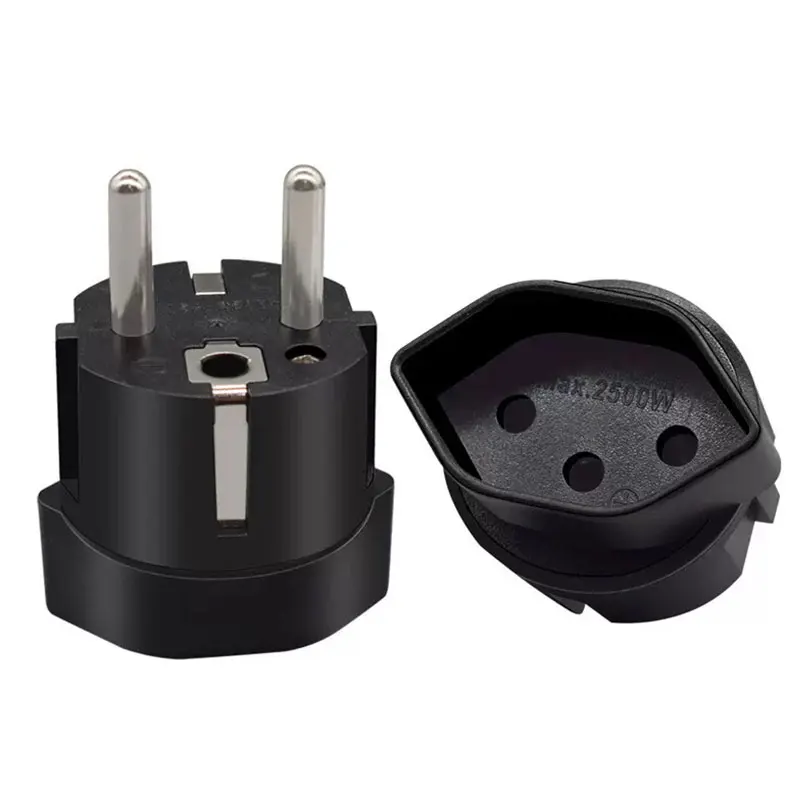 Germany, France Plug Adapter, Ultra Compact Light Weight - Swiss to Russia, South Korea Travel Adaptor Plug - Type E/F connector