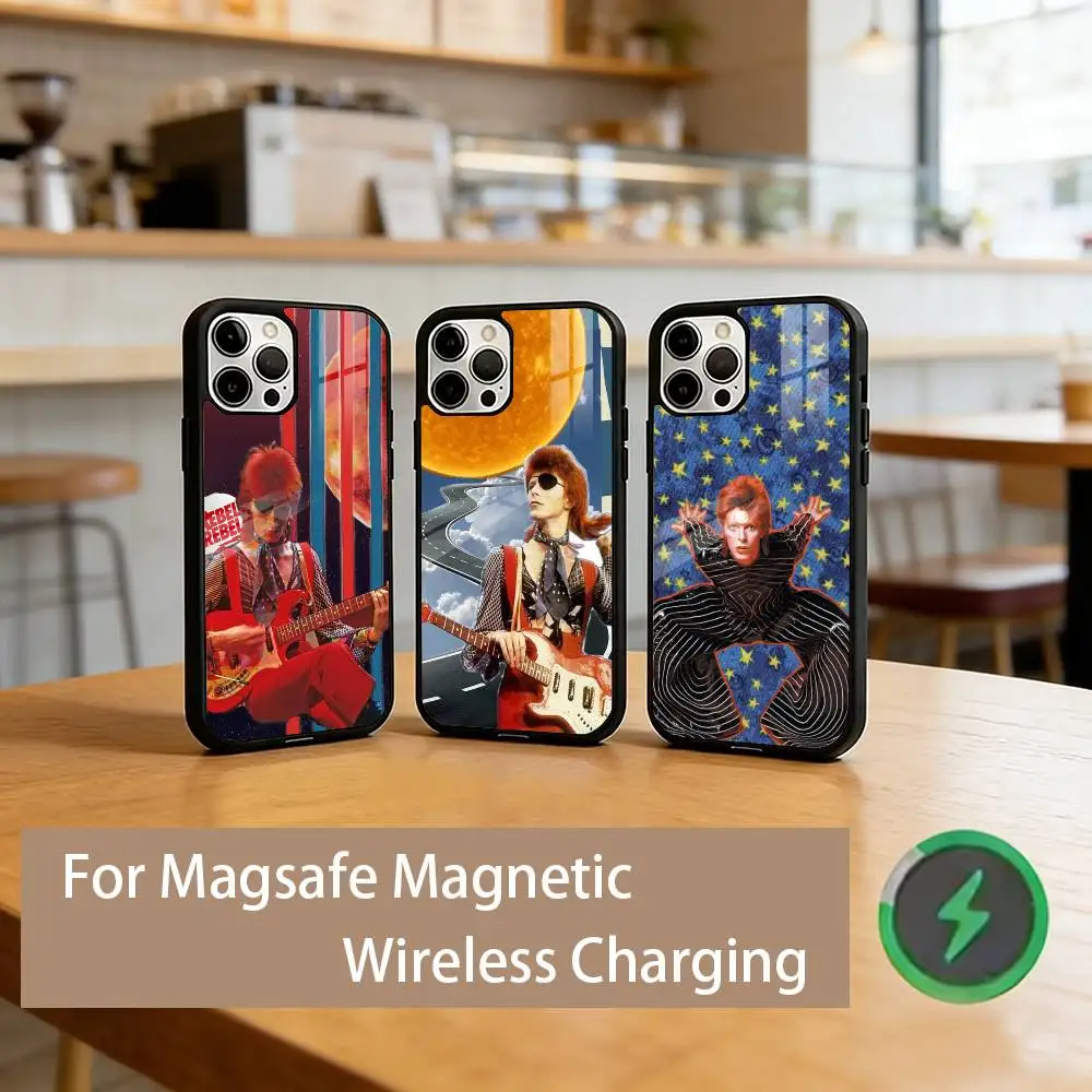 

D-David B-Bowie Rock Star Phone Case For iPhone17,16,15,14,13,12,11 Plus,Pro Magnetic with Magsafe Wireless Charging