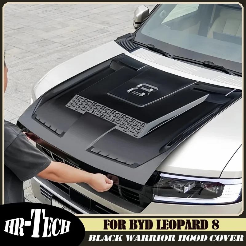 

Car Black Warrior Hood Cover Suitable for BYD Leopard 8 2024 2025 Modified Car Engine Hood Sand and Stone Protection Cover