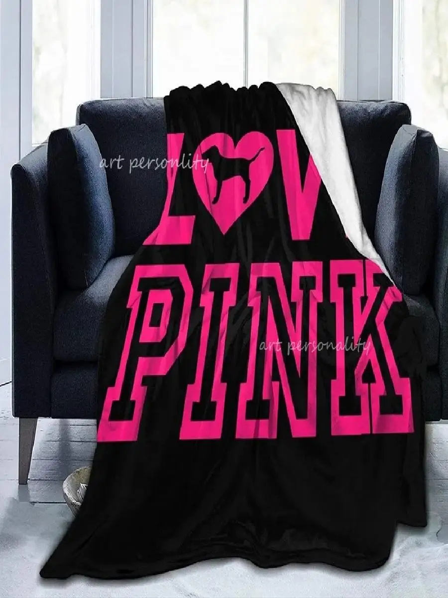 UltraSoft Pink Heart Fleece Throw Blanket for Couch or Bed Perfect Warm Gift for Girls and Dog Lovers