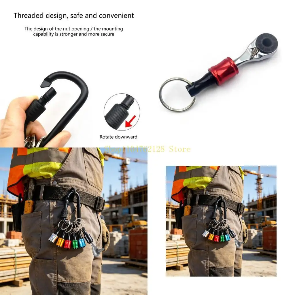 

1/4Inches Shank Bit Holders Keychain with Ratcheting Wrench Heads Quick Changes for Nut Driver,Screwdriver Drill Bit best sale