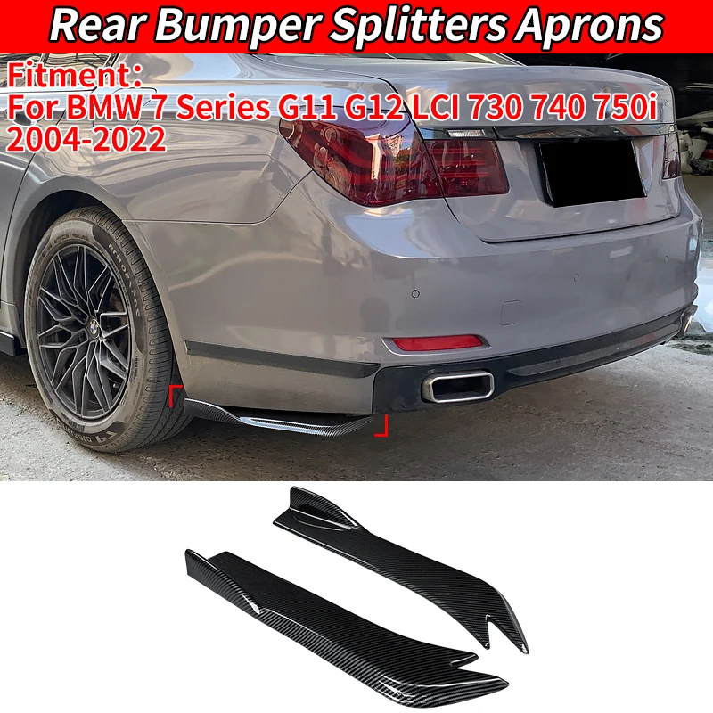 

For BMW 7 Series 2004-2022 Car Exterior Decoration Rear Bumper Splitters Aprons Lip Spoiler Diffuser Wing Wrap Angle Carbon ABS