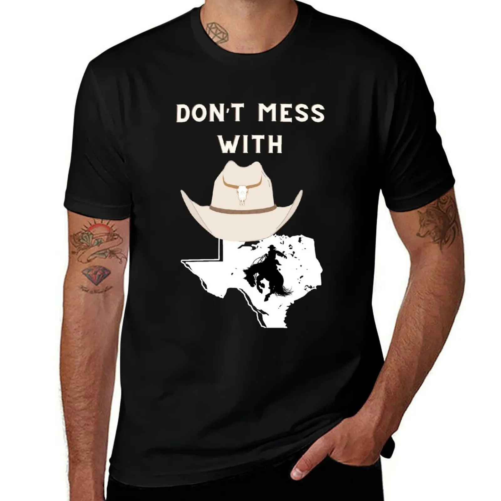 

Don’t Mess With Texas T-Shirt blue lock anime t shirts vintage basketball graphic tees Men's clothing