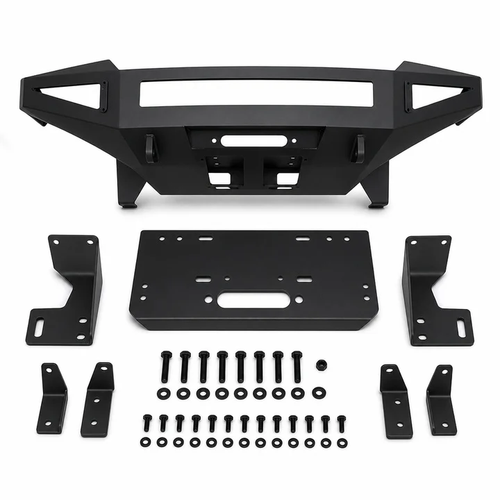 Wholesale Heavy Duty Steel Front Bumper With Winch Mount Recovery Loops For Toyota Tacoma 2016+ 4x4 Off Road Bumper Guard
