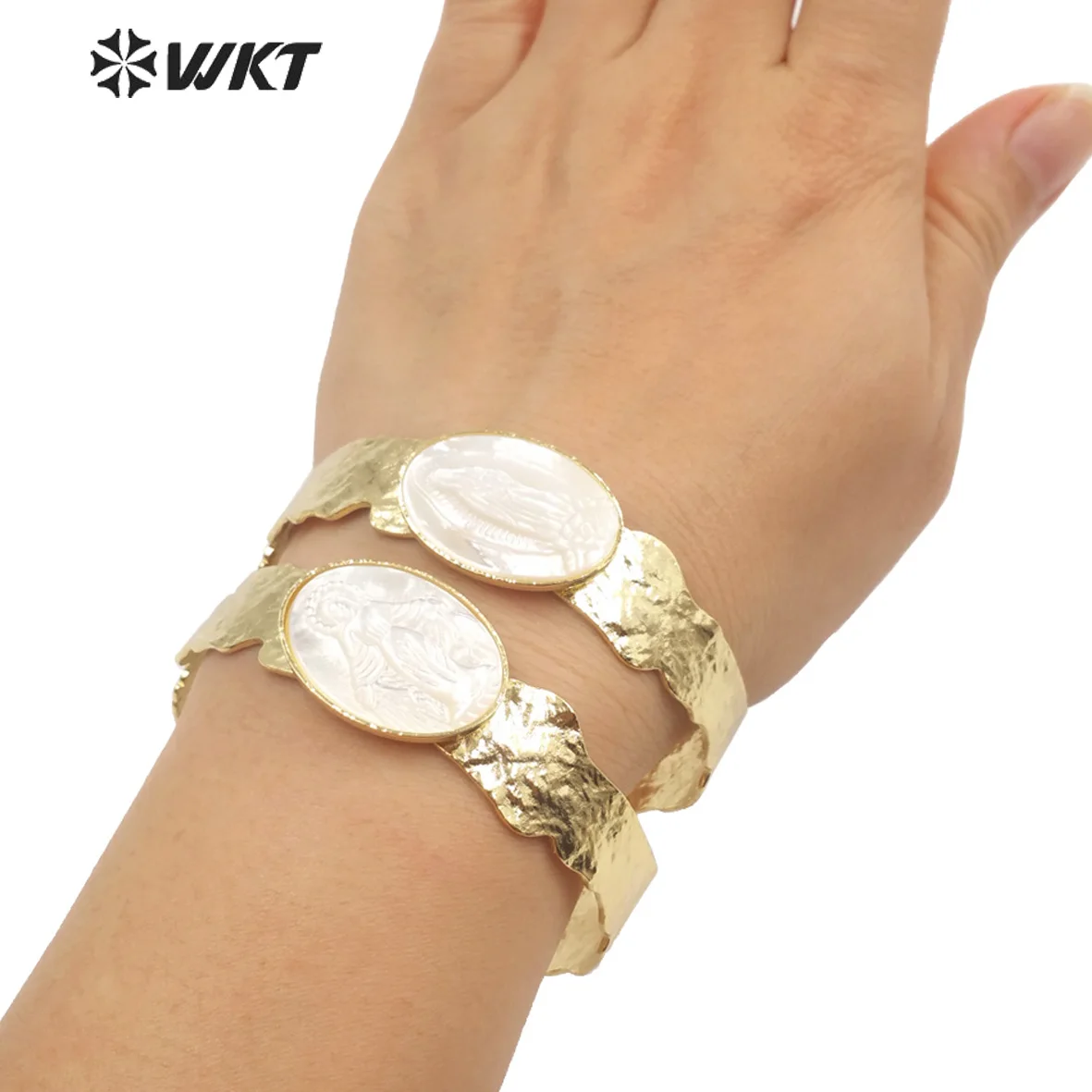 

WT-MPB084 WKT 2025 Retro Style MOP Round Bracelet Fashion Good-Quality Wedding Gift Party Women Accessories Girl