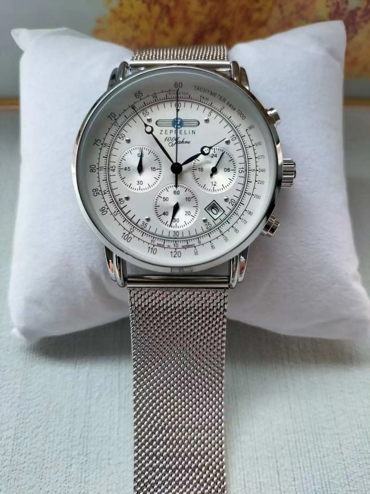 New Zeppelin Airship Classic Retro Men's Watch Stainless Steel Case Casual Business Precise Timing Gift Date Versatile