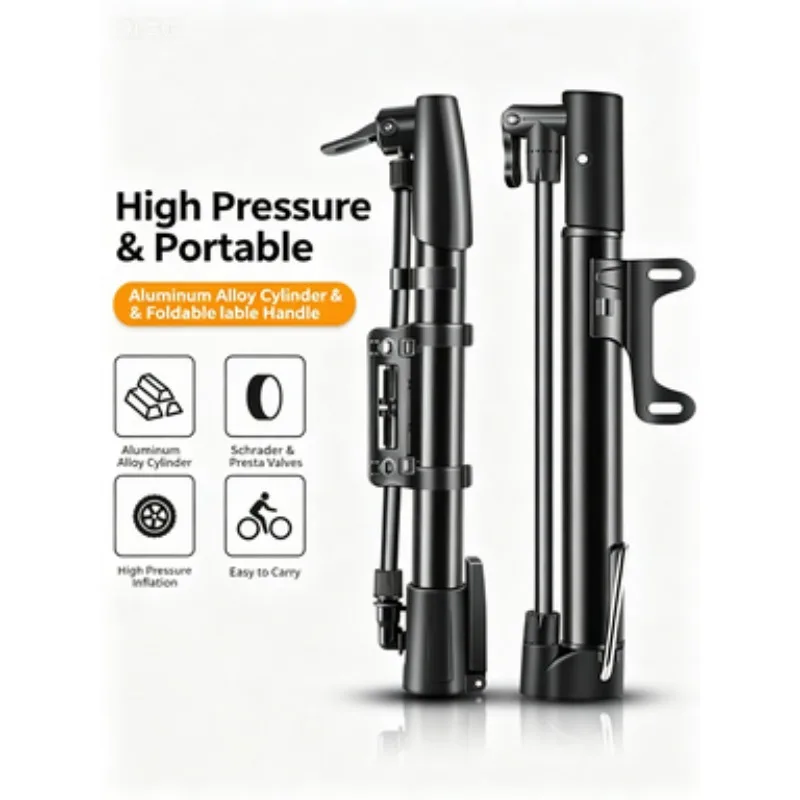mall portable inflator bicycle mini inflator mountain bike high-pressure trachea inflator basketball
