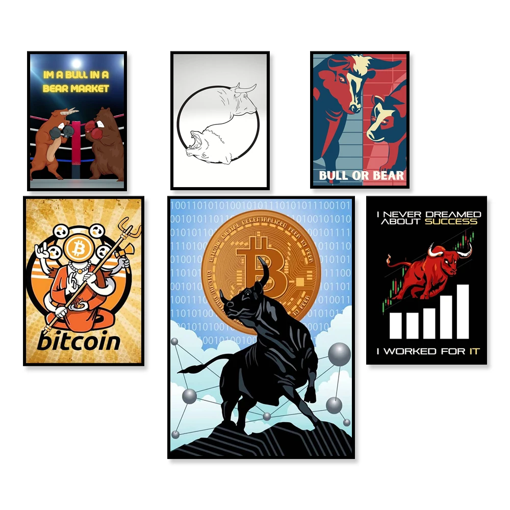 

Ethereum Cryptocurrency Bitcoin Run Btc Bull Trader Kanvas Lukisan Poster Kantor Dekorasi Cetak Nordik Rumah Ruang Tamu Seni Din