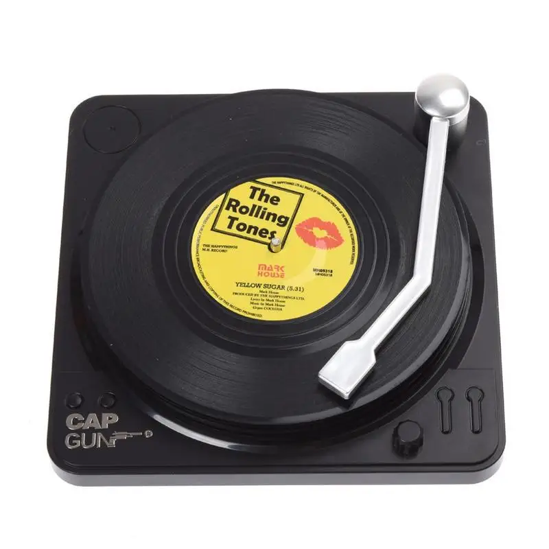 Creative Set of 6 Vinyl Coasters for Drinks Music Coasters with Vinyl Record Player Holder Retro Record Disk Coaster Mug Pad Mat