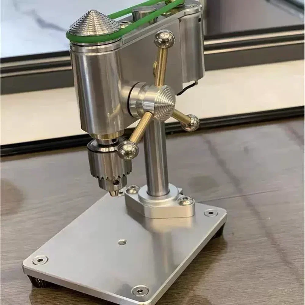 Mini perforadora de banco de velocidad ajustable de 220 V, perforación de precisión de 0,4-4 mm para reparación de relojes con adaptador de corriente