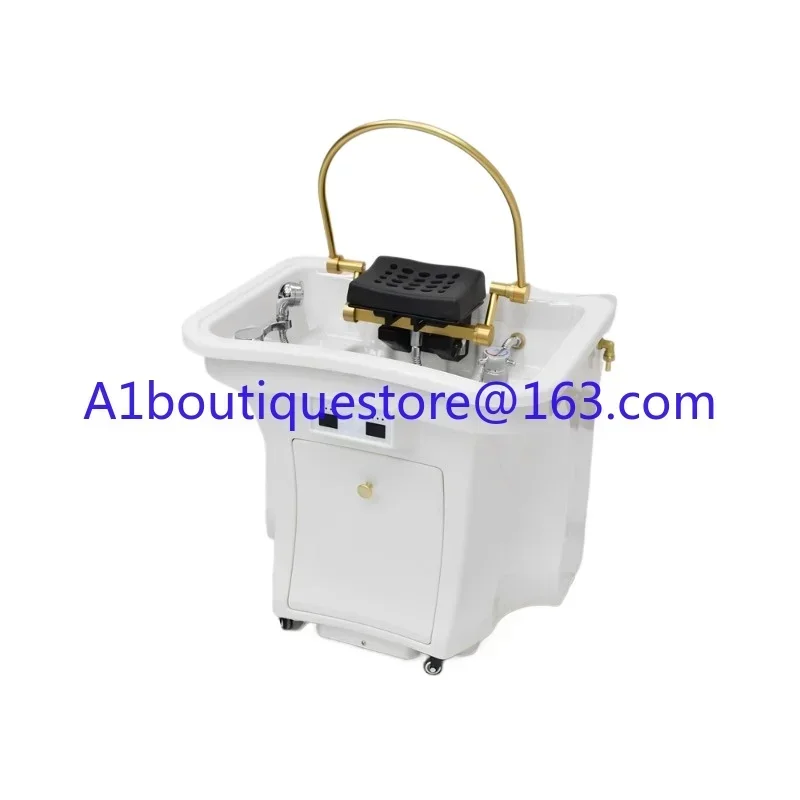 Movable hair treatment shampoo basin lying flat constant temperature water circulation fumigation shampoo bed