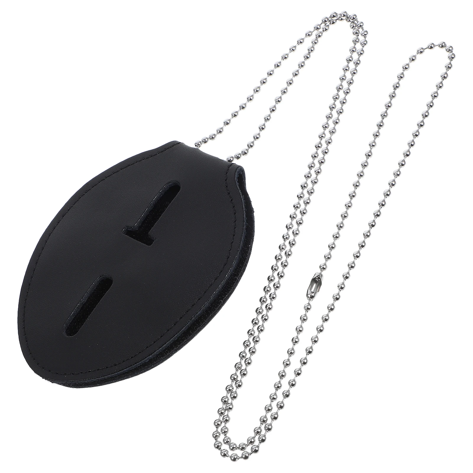 

Badge Holder ID Card Protective Sleeve Metal Alloy PU Wear Resistant Lanyard Clip Card