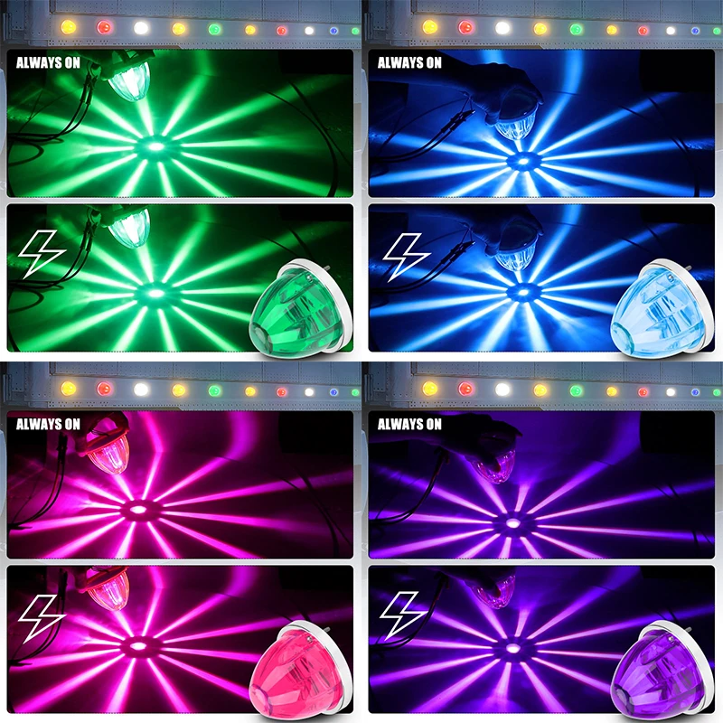 12V 24V Strobe Watermelon Light 4 inch LED Side Marker Light Turn Signal Underglow Wheel Lamp For Truck Trailer Tractor Lorry RV