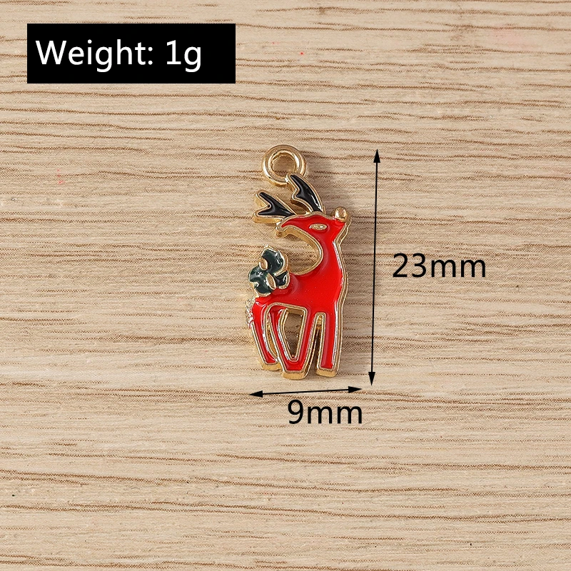 Tusember 20 Stück Niedliche Emaille-Weihnachts-Hirsch-Anhänger für Schmuckherstellung, Ohrringe, Halsketten, handgefertigte Accessoires – Detail 20