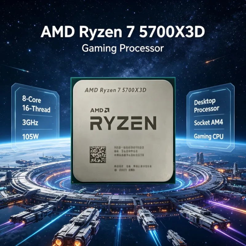AMD Ryzen 7 R7 5700X3D Desktop Processor 8-Core 16-Thread 3.0GHz 105W Socket AM4 DDR4 CPU