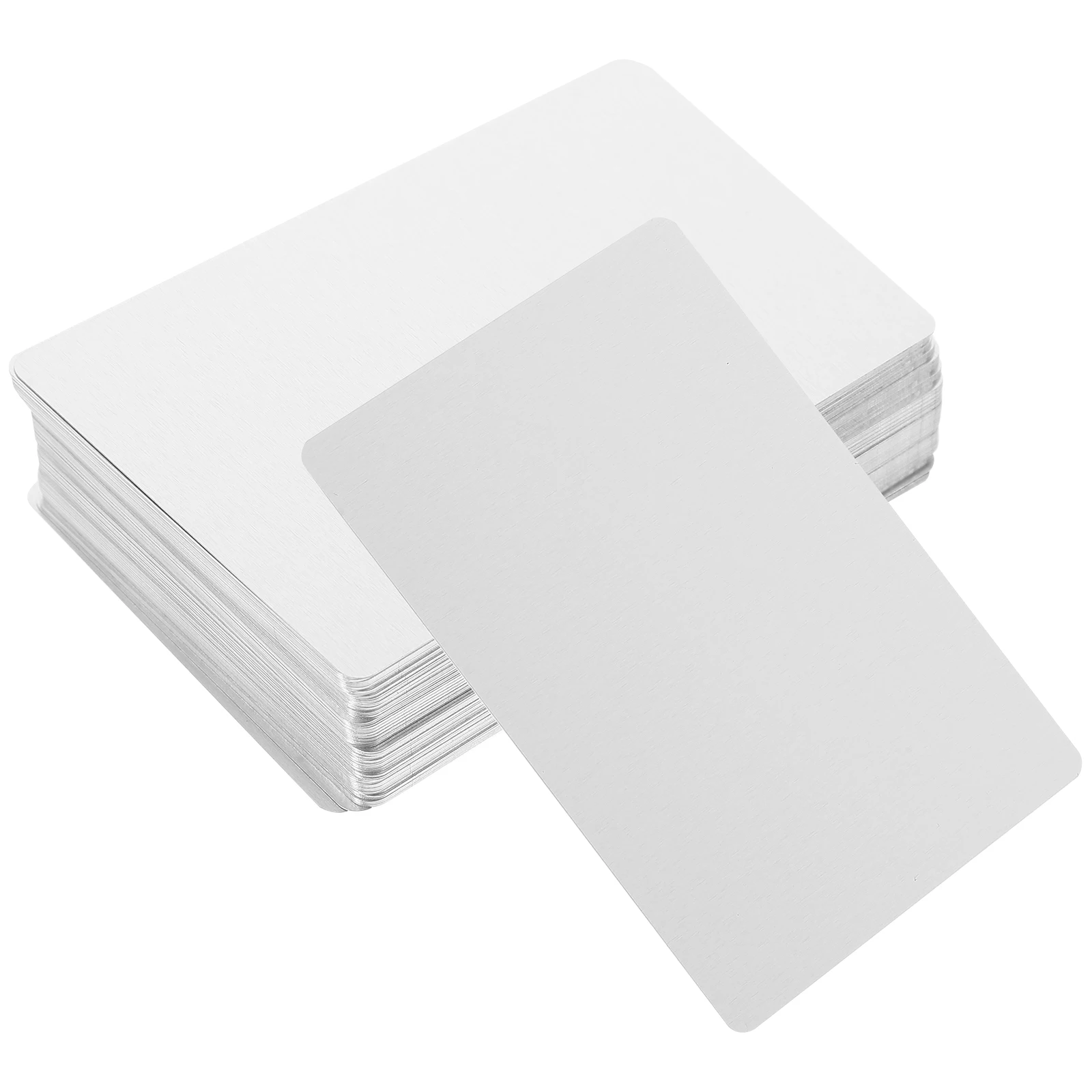 100 Pcs Abrazaderas Metal Sublimation Business Card Aluminum Plate Name Engraving Blank Material White Alloy Small Cards