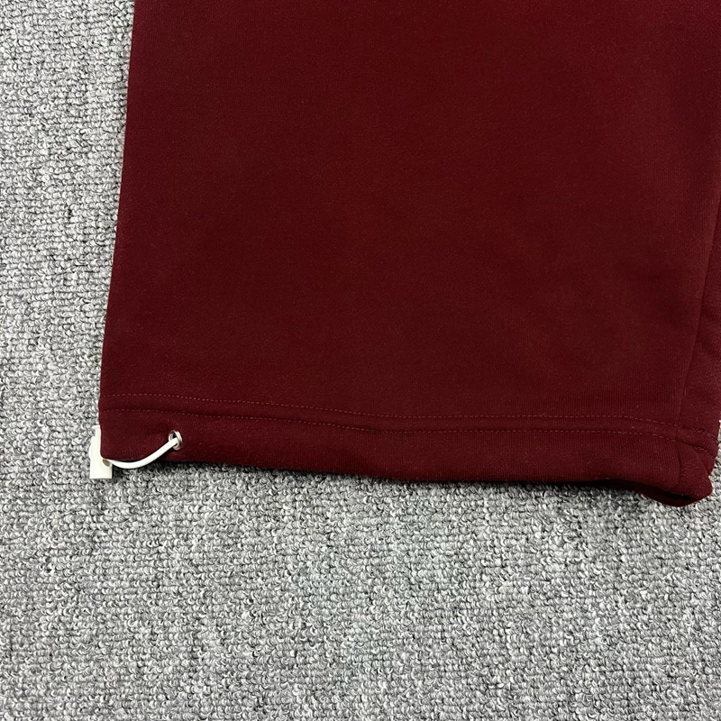Rote Patchwork-Jogginghose für Herren mit Stickerei, elastischem Bund, gebürstetem Futter, Colorblock-Design, lässige Streetwear-Trainingshose – Detail 10