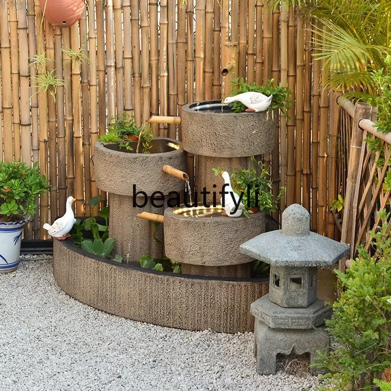 

Cy56 Home balcony circulating water outdoor garden courtyard fish pond landscaping opening housewarming gift ornament