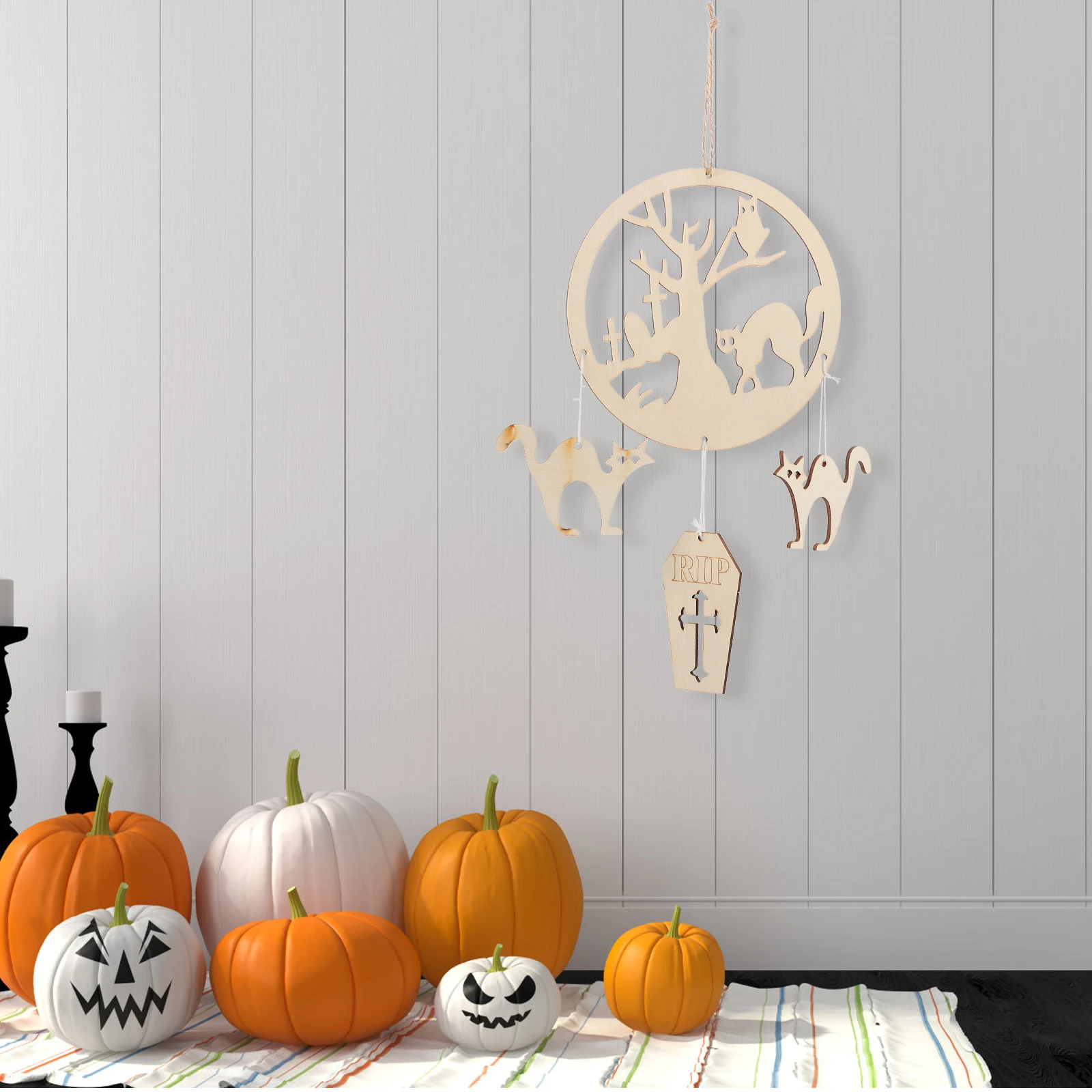 

Wooden Pendant Party Supplies Hanging Halloween Decoration Decorative Craft for Ornament