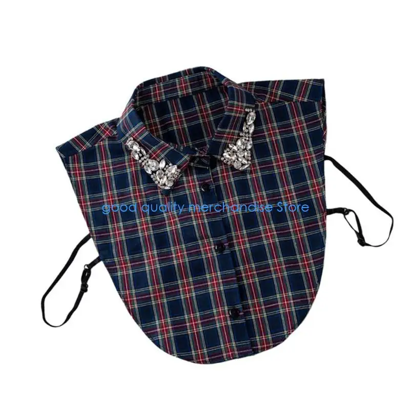 Y5JD ملاءمة مريحة وياقة صناعية وأحجار الراين سهلة الارتداء، تصميم مريح وياقة داخلية، بلوزة طية صدر السترة