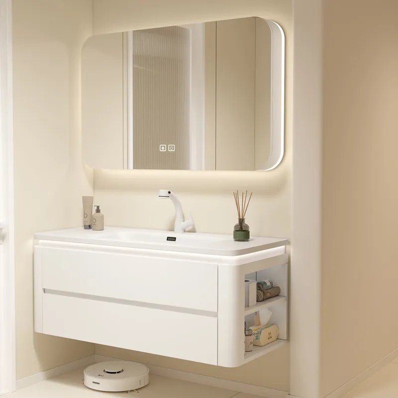 

Bathroom cabinet integrated basin, ceramic washstand, oak paint toilet bathroom cabinet