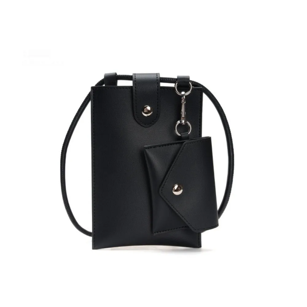 

Portable 2 in 1 Travel Mobile Phone Bag Solid Color PU Leather Crossbody Bag Lightweight with Coin Purse Shoulder Bag