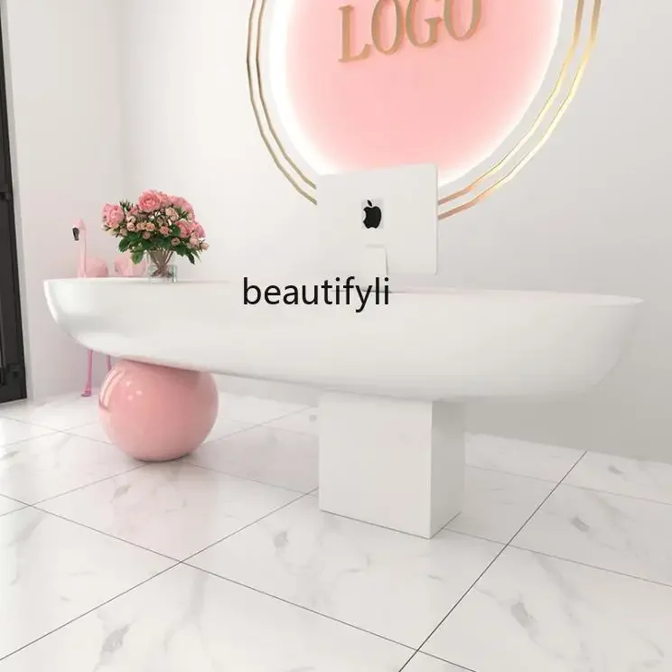 LXCompany paint, reception desk beauty salon, consultation checkout page fashion welcome desk customizationSSS