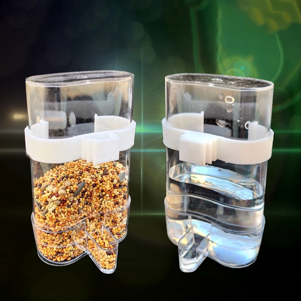 

12 Pcs Parrot Feeder Water Dispenser Food Plastic Parakeet Birds Bottle Automatic Feeding Device