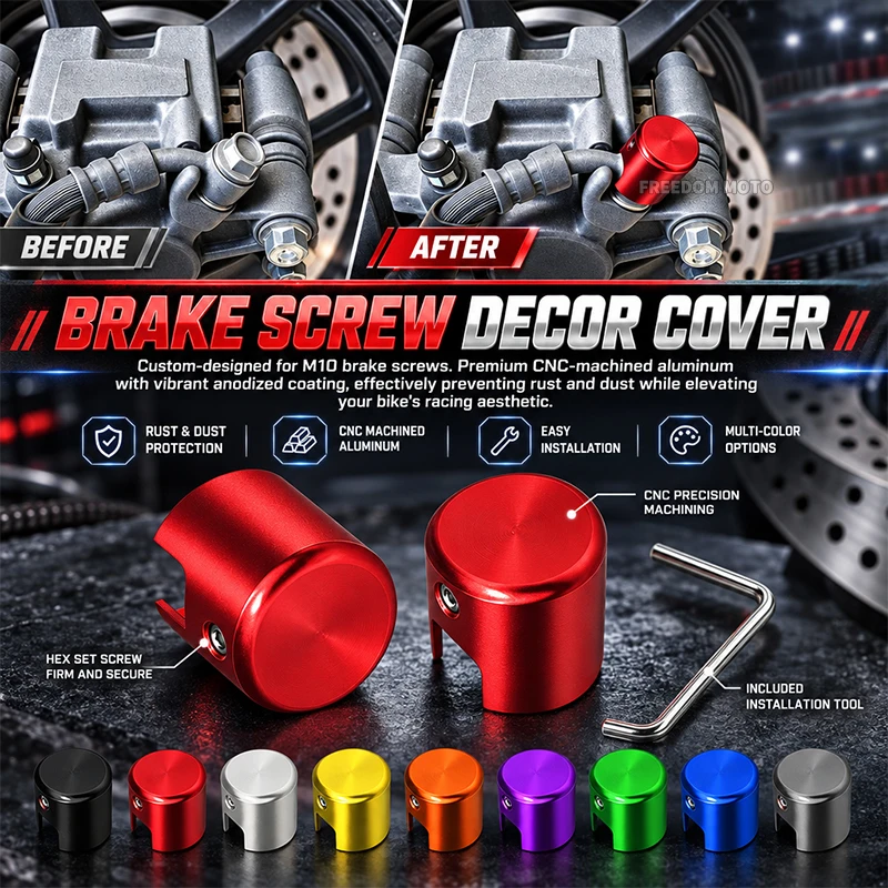 Motorcycle Universal M10 Brake Clutch Caliper Screws Bolts Foot Pump Bolts Cover Replacement Parts For Motorbike Brake System