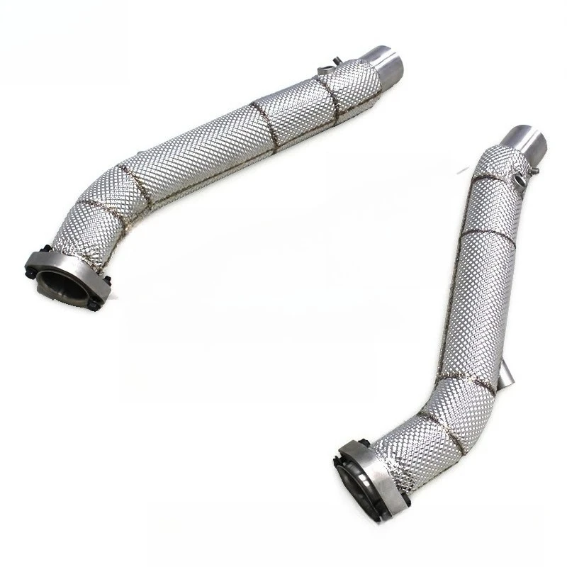 Custom Turbo Downpipe for Ferrari  F360 3.6 2003-2005 Straight Through Pipes with Heat Shield Sport Downpipe Link Pipes