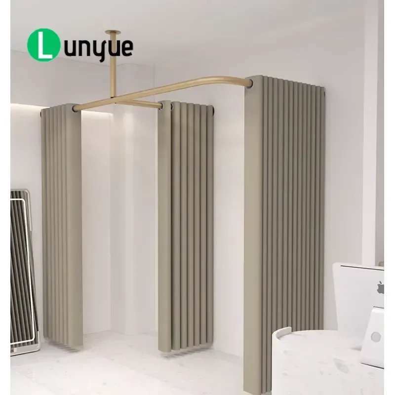 F Type Partition Curtain Simple Mobile Changing Room for Clothing Store Wedding Dress Fitting Room Portable Privacy Divider