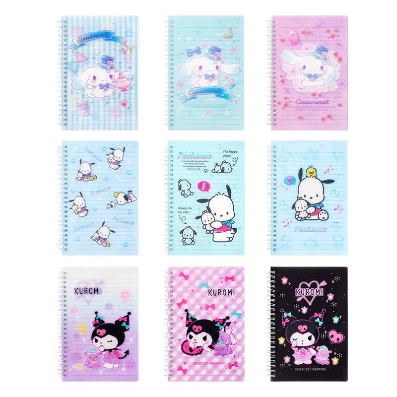 

6pcs/lot Sanrio Kuromi Pochacco Cinnamoroll Coil Notebook Cute Portable Note Book Diary Planner Stationery Gift School Supplies