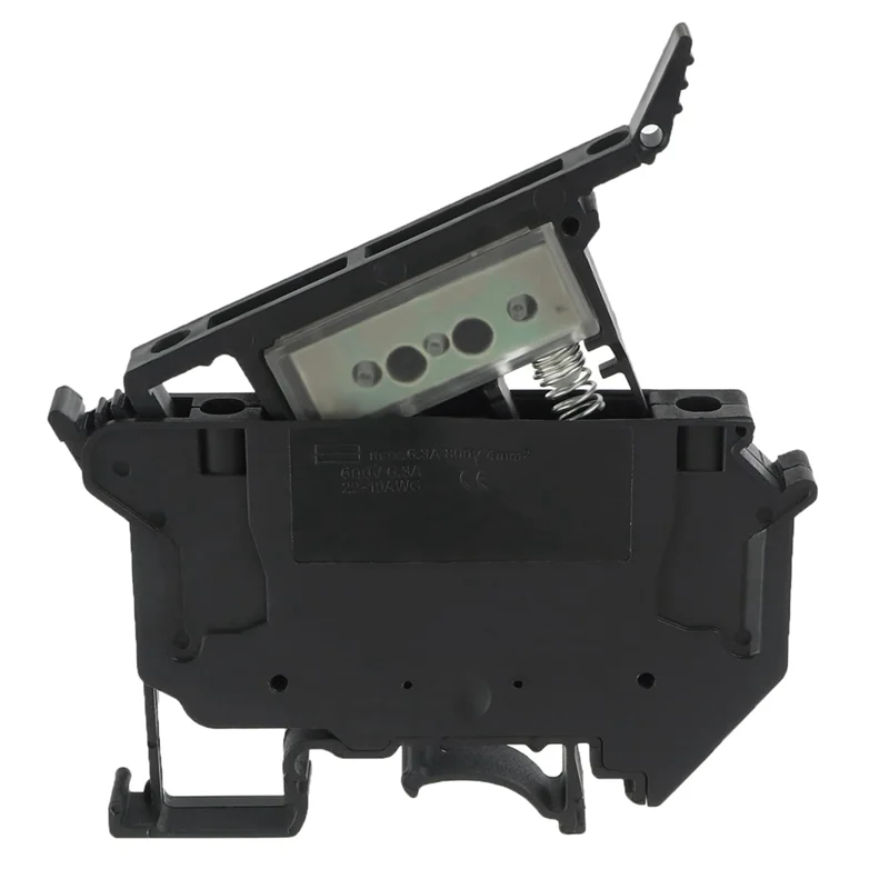 AAAN-UK5-HESI UK5RD مع قاعدة طرفية لصمامات السكك الحديدية LED DIN، مشبك برغي كتلة طرفية (عبوة من 6 قطع، أسود) سهل الاستخدام