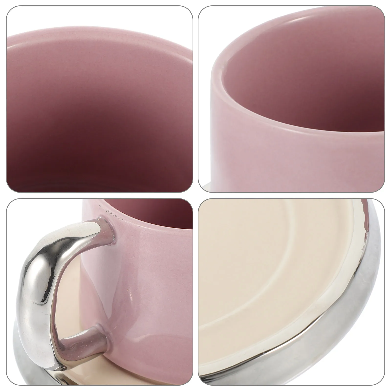 

Creative Ceramic Coffee Cup Set Lavender Purple Cups White Saucers Home Office Elegant Mug Decorative Water Cup Porcelain Coffee