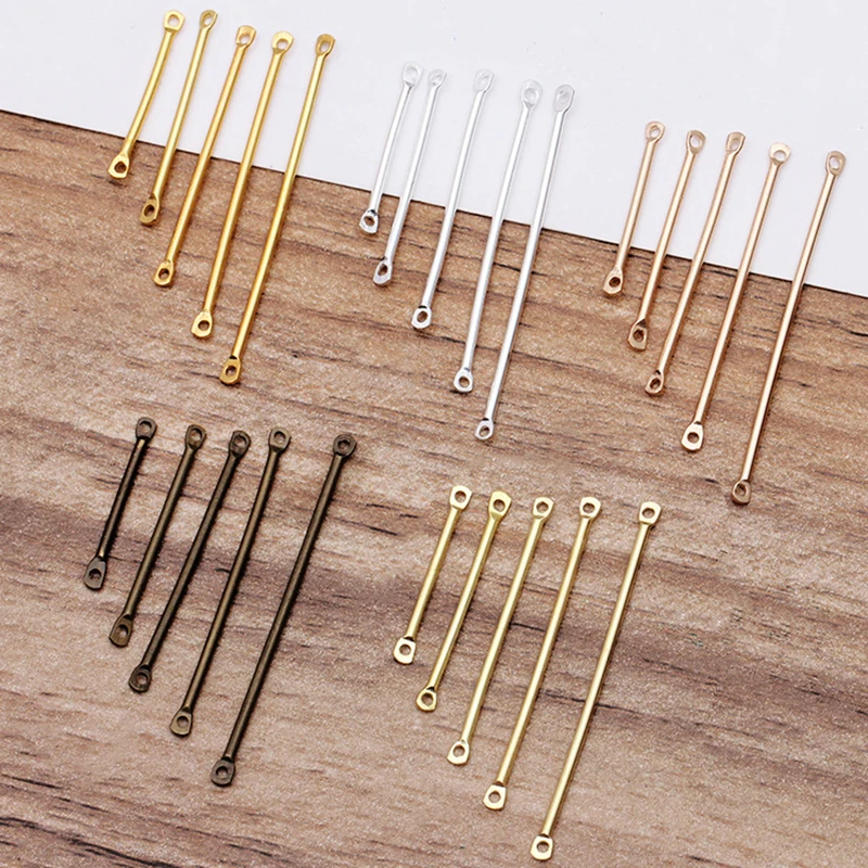 50pcs/lot 20 25 30 40mm Metal Bar Stick Link Connectors for DIY Dangle Earrings Jewelry Making Necklaces Components Accessories