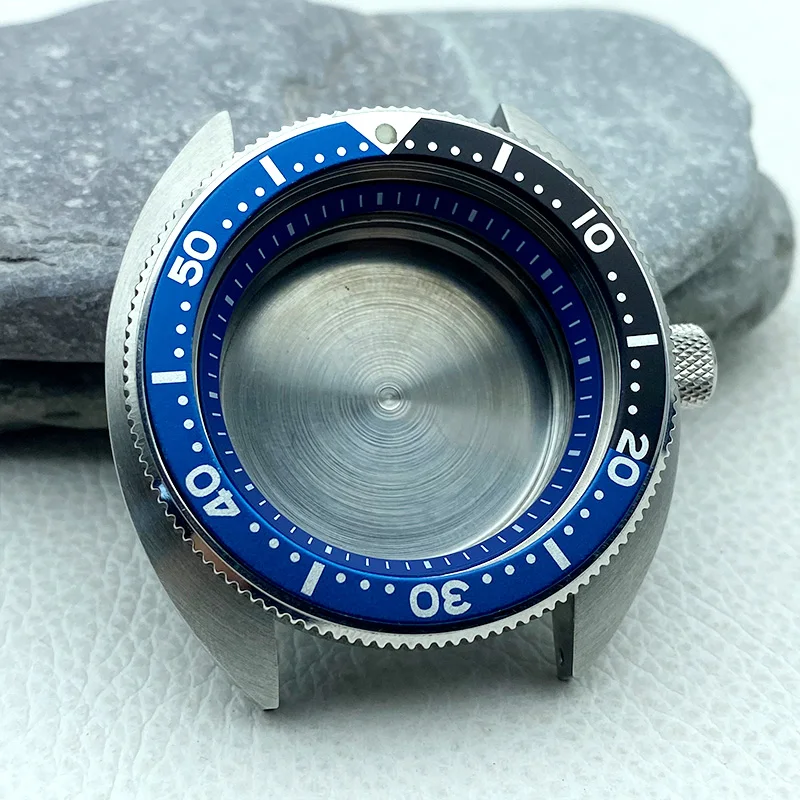 男性用アワビタートルケース、ウォッチストラップフィット、日本のムーブメント、ダイビングケース、クラウン3.0、mod 6105、6309、22mm、nh34、nh35、nh36、7s26