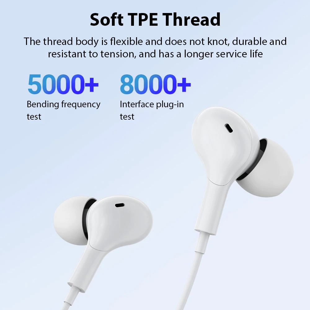 USB نوع C سماعات أذن سلكية HiFi ستيريو مع ميكروفون ياربود لسامسونج غالاكسي آيفون 17 16 15 Xiaomi هواوي سماعات أذن رياضية