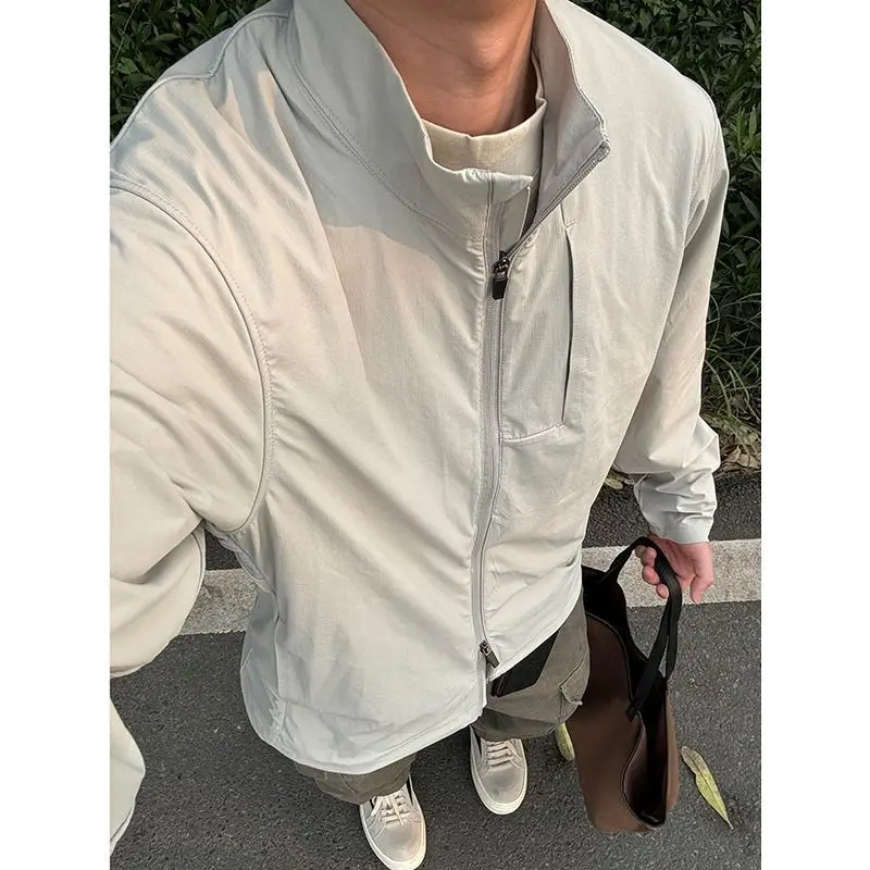 Stand Up Collar Short Jacket Men's Spring/summer Outdoor Charging Sun Protection Jacket Men's American Quick Drying