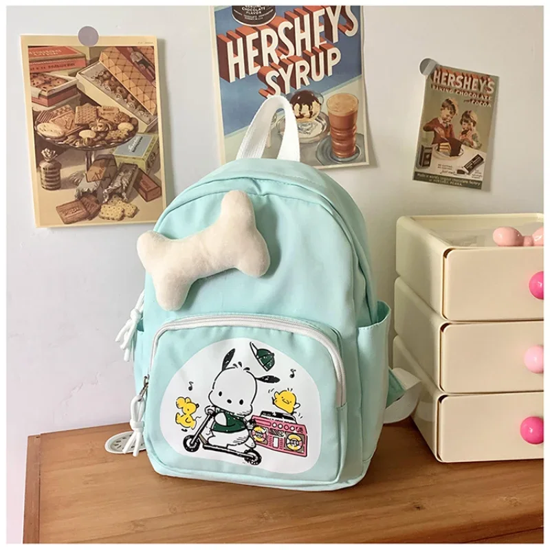 Sanrio pacha cão bonito estudante mochila dos desenhos animados impressão simples fresco grande capacidade mochila