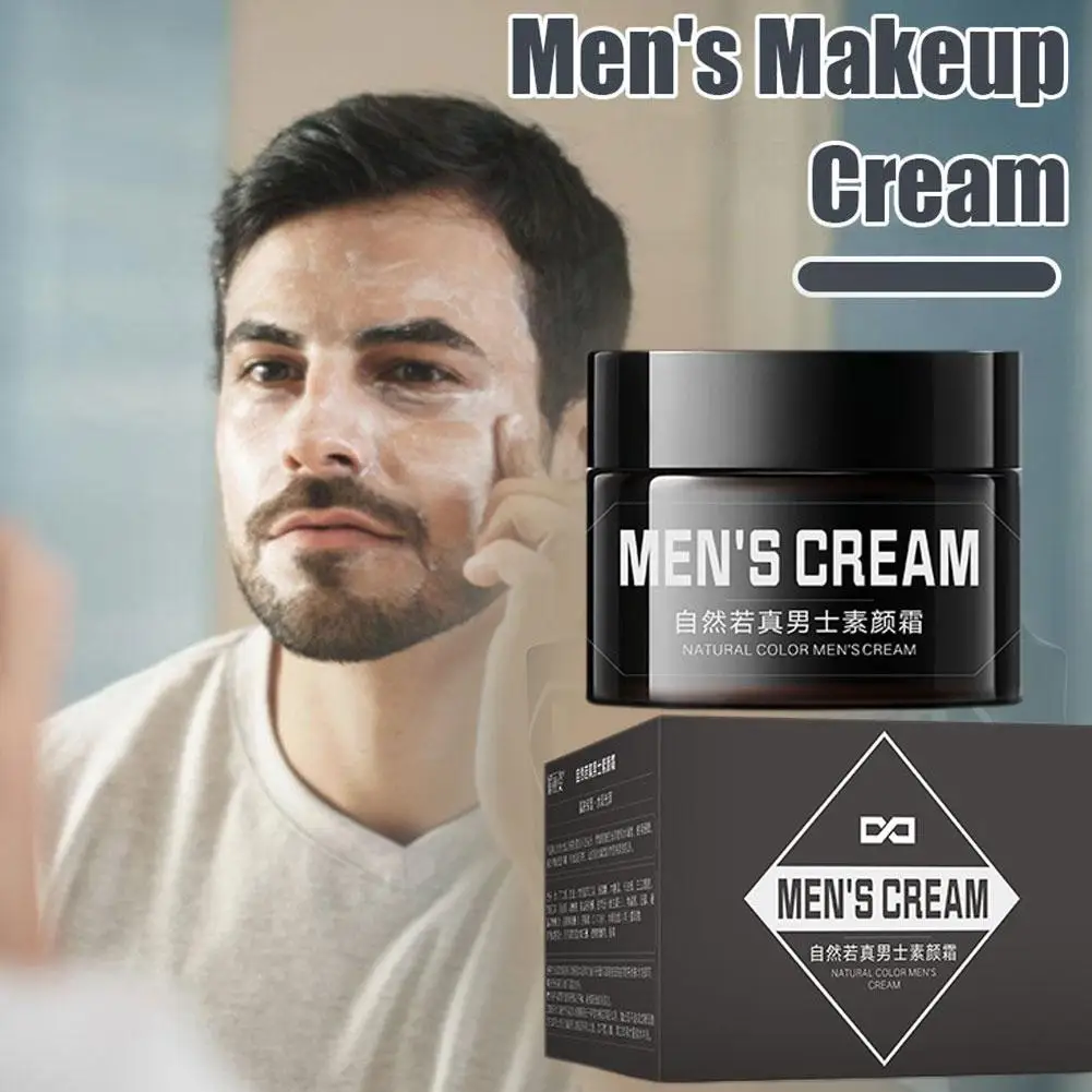 Mannen Toning Bb Cream Waterdichte Hyaluronzuur Hydraterende Olie Controle Concealer Verheldering Huidskleur Voor Mannen 50G P1c1